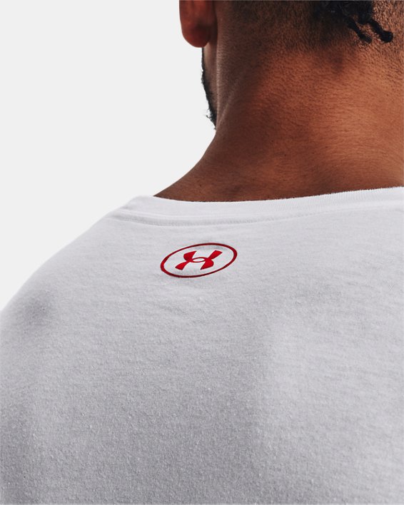 Men's UA Layered Logo Short Sleeve, White, pdpMainDesktop image number 3